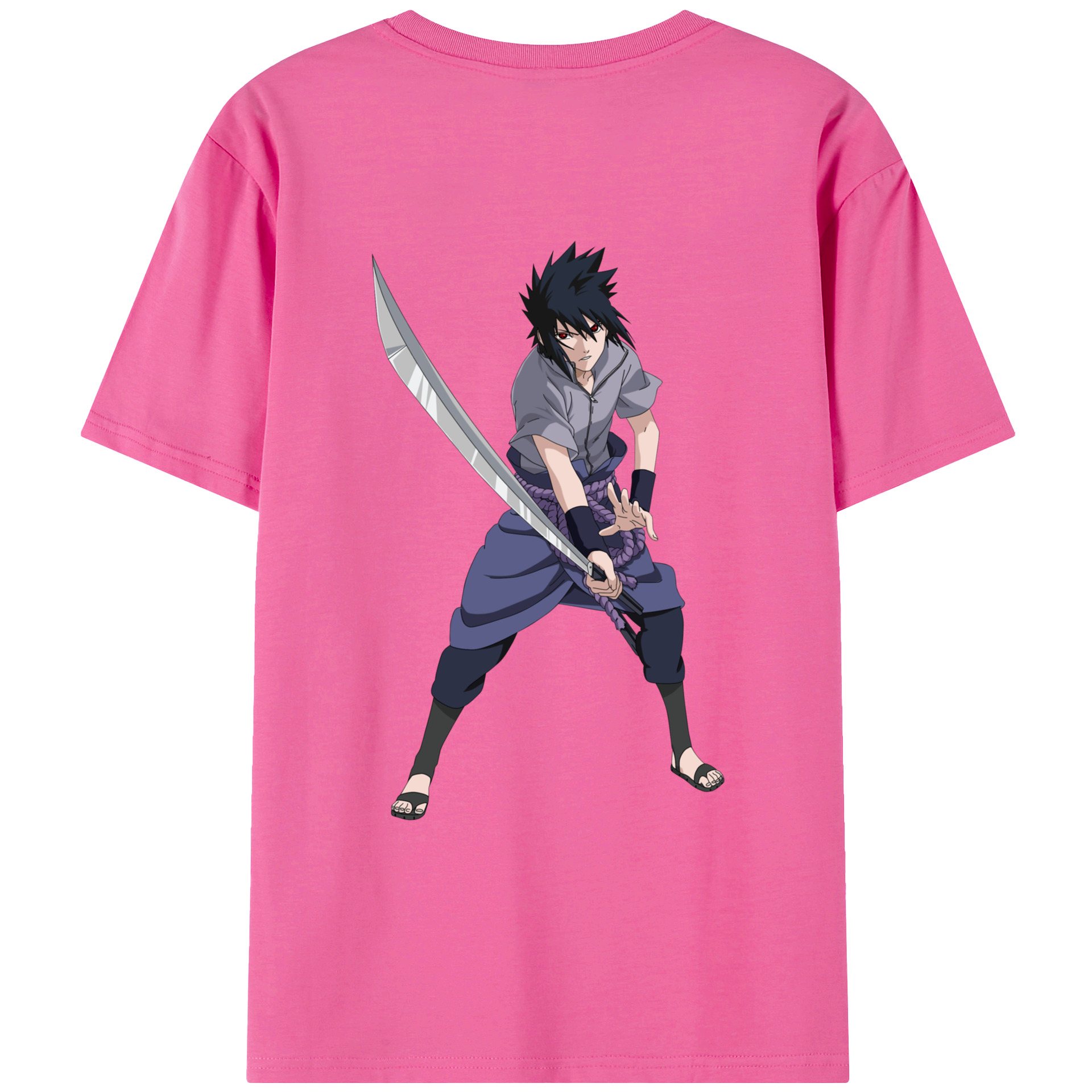 （画像用） NARUTO -ナルト- うちは サスケ Uchiha Sasuke レディース半袖Tシャツ(バックプリント)